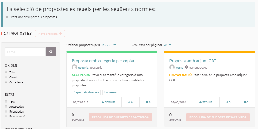 Imatge pels mitjans: Ocultar avis amb instruccions de suports