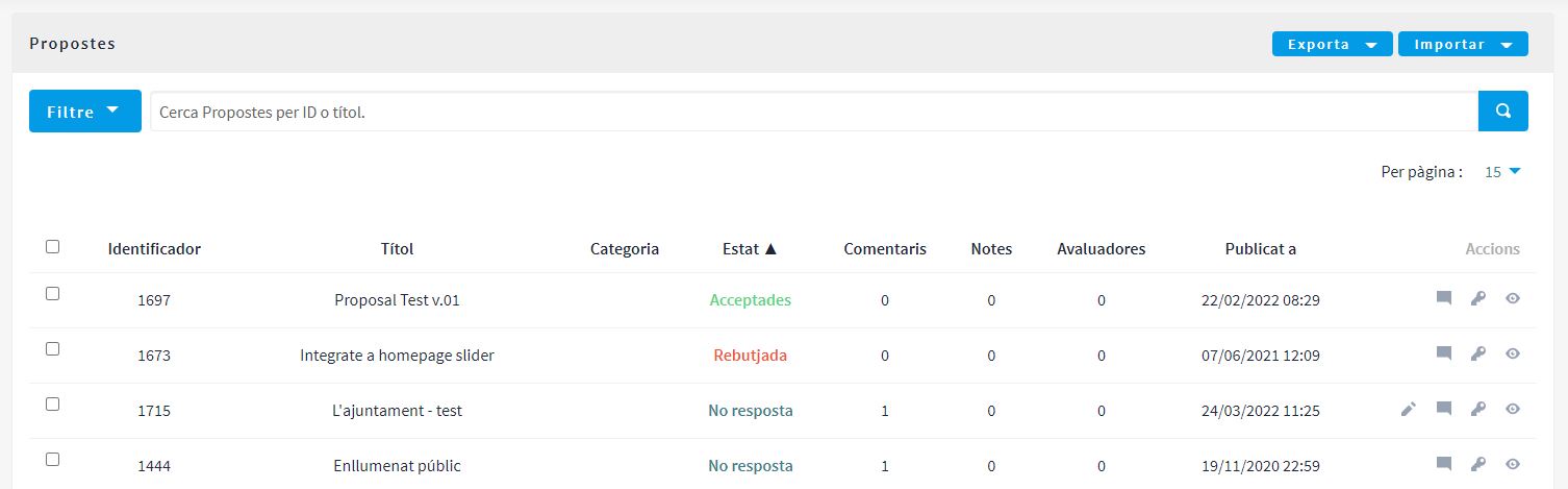 Media picture: I can't publish the answer to the proposals