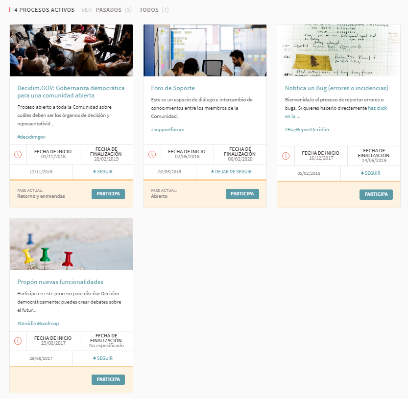 Media picture: [EN]  Chronologically order participatory processes and assemblies / [ES] Ordenar cronológicament los procesos participativos, asambleas y cons