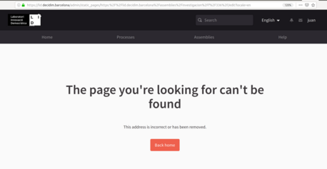 Error message when you try to access/edit/delete this page created