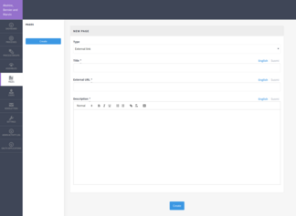 Mockup for the administration page