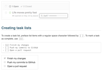 Github Task lists
